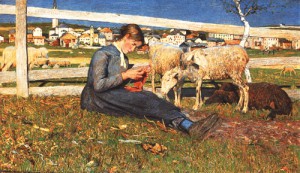 Raggazza che fa la calza (1888)